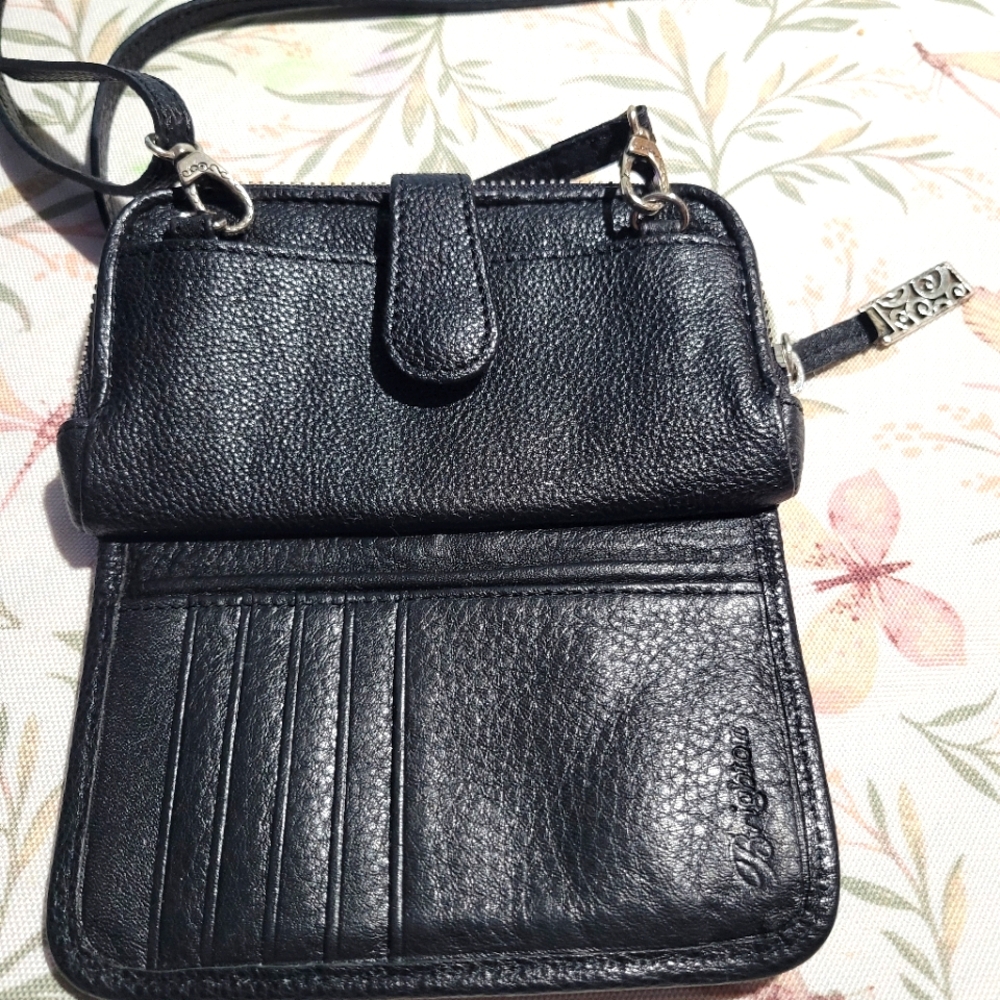 Black Studded Brighton Wallet W/shoulder Strap - Picture 4 of 10